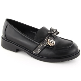 Loafers dam med rosett, svart S.Barski HY42-331