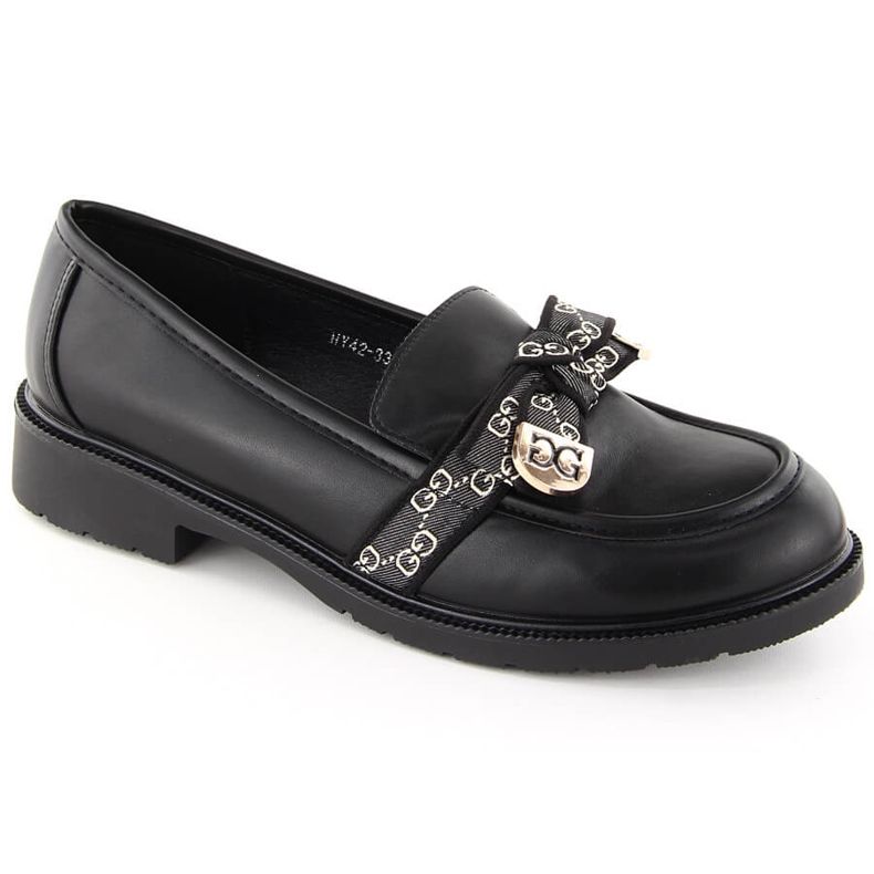 Loafers dam med rosett, svart S.Barski HY42-331