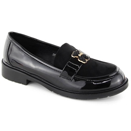 Dam loafers med nalle, svart S.Barski HY42-399A