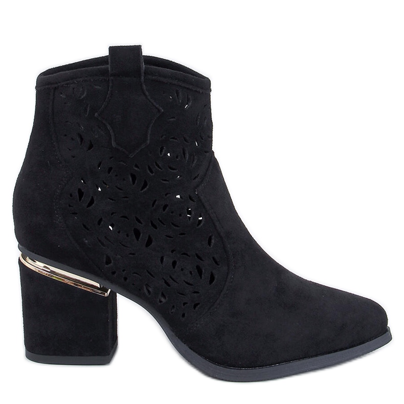 Donovan Black genombrutna högklackade ankelstövlar svart