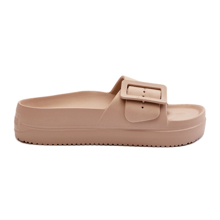 Flip-flops i skum för kvinnor på plattformen med ett spänne Big Star NN274A666 Beige