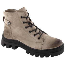 Kaki ankelboots för kvinnor Potocki SZ12168 grön