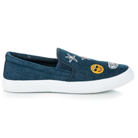Balada Denim Slipons Med Plåster blå