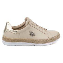 Olivier Skinnskor för dam Style 1190 beige sneakers