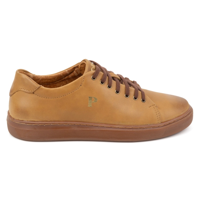 Polbut Lädersneakers för män 2127 röda beige