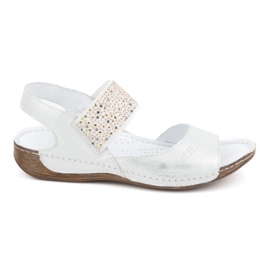 Olivier Damsandaler i läder med resår 0546, silver