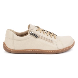Olivier Minimalistiska barfota läderskor för dam modell 1243, beige