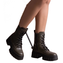 Gröna vandringskängor av Kalinara ekoläder