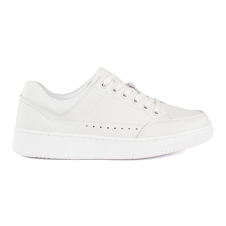 Vita lädersneakers med hög plattform
