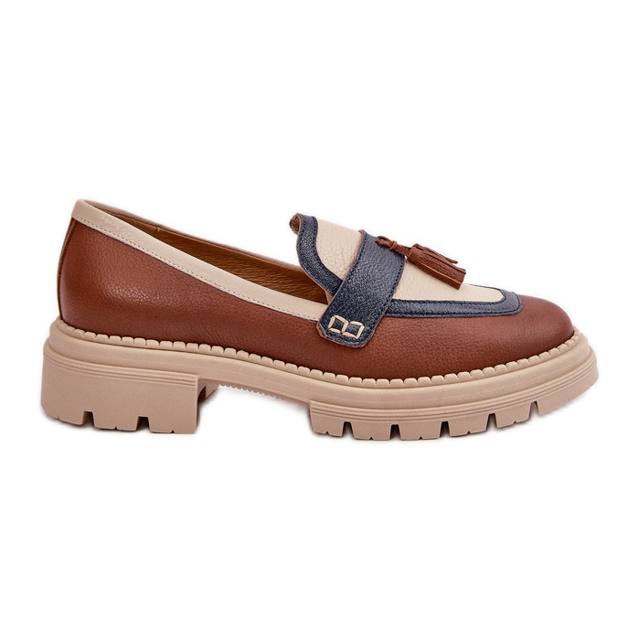 Lädermockasiner för damer Brun Laura Messi 2835