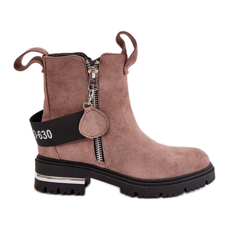 Isolerade damstövlar med dragkedja, mörkbeige Calvaro