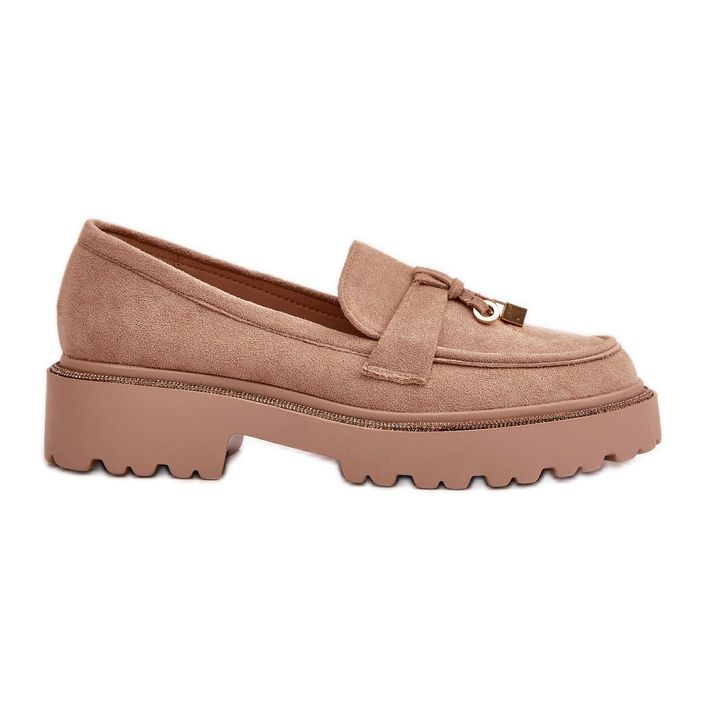 Eko mocka Loafers för kvinnor med dekoration Beige Verindalle