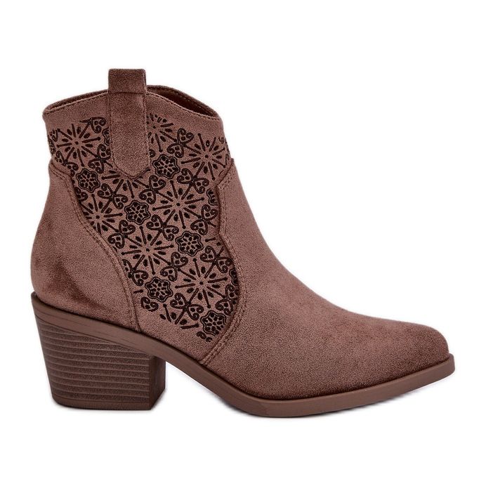 Genombrutna Cowboystövlar med dragkedja Eco Mocka Brun S.Barski HY42-944