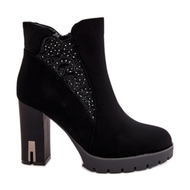 PS1 Isolerade damstövlar på hög klack med broderi, Black Verissae svart PS1 Isolerade damstövlar på hög klack med broderi, Black Verissae svart