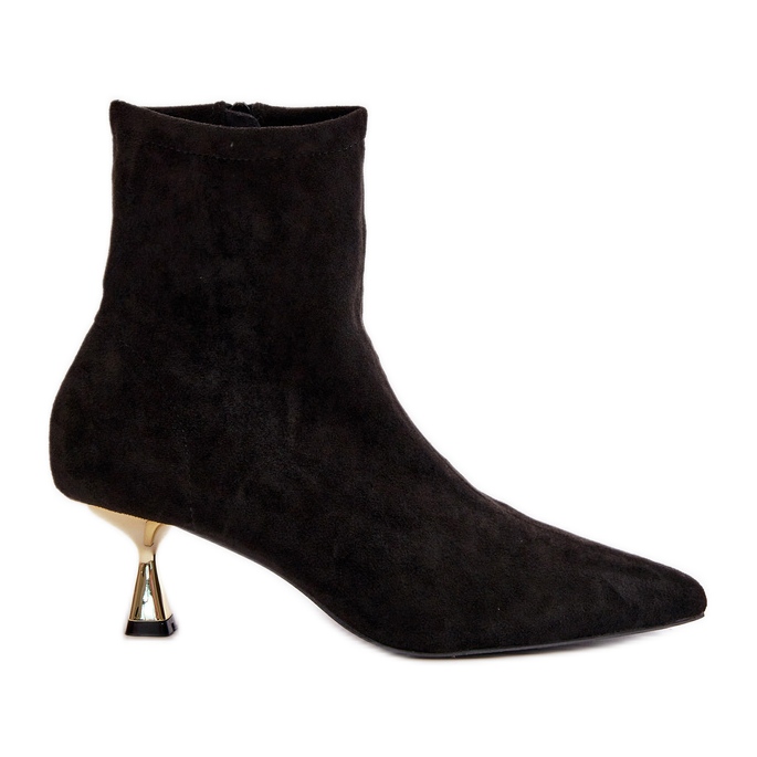 Eco Mocka högklackade damstövlar med spetsiga tår, svart Irithare