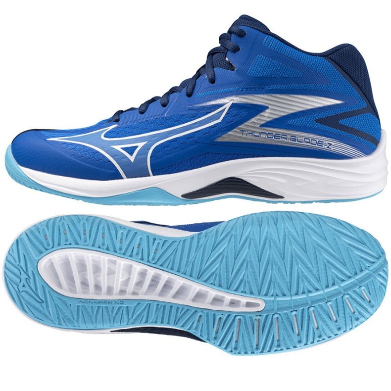 Mizuno Thunder Blade Z Mid M V1GA237501 volleybollskor blå