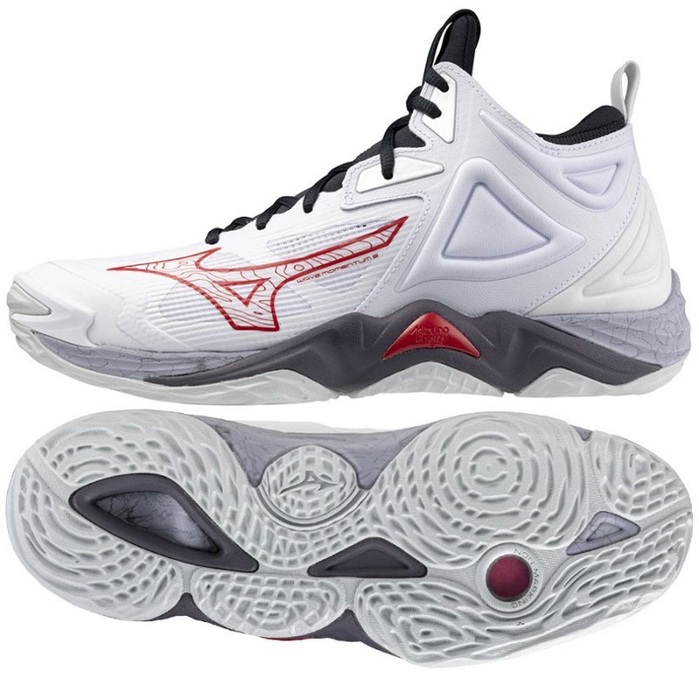 Mizuno Wave Momentum 3 Mid M V1GA231796 volleybollskor vit
