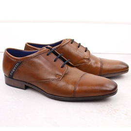 Läder eleganta bruna skor för män Bugatti NN153401