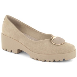 Slip-on skor i beige mocka för kvinnor Filippo DP4569