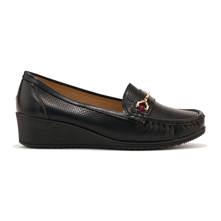 Svarta wedge loafers