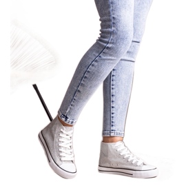 Silver glänsande höga sneakers från Ranifali