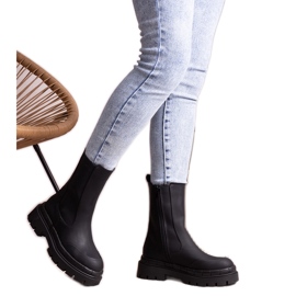 Svarta Kunegunda-stövlar med massiv sula