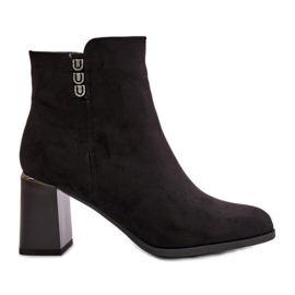 Isolerade damstövlar i ekologisk mocka på hög klack, med dragkedja, svart Erillia