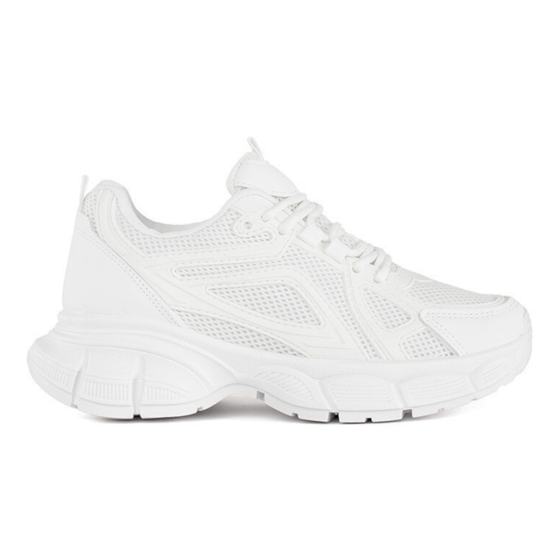 Vita sneakers med tjock sula