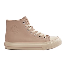 Isolerade sneakers för kvinnor gjorda av ekologiskt läder Beige Big Star OO274934