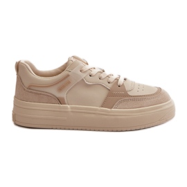 Låga sneakers för kvinnor gjorda av ekologiskt läder Big Star OO274029 Beige