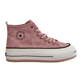 Isolerade damsneakers på Eco Leather Platform Big Star OO274068 Rosa