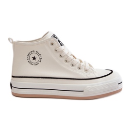 Isolerade damsneakers på Eco Leather Platform Big Star OO274061 Vit