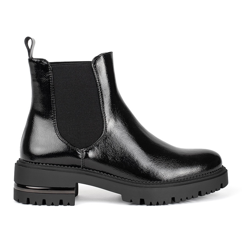 Lackkängor för damer på Sergio Leone-plattformen svart