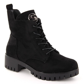 M. DASZYŃSKI Mockastövlar på hög klack och plattform, isolerade svarta M.Daszyński MR1813-38