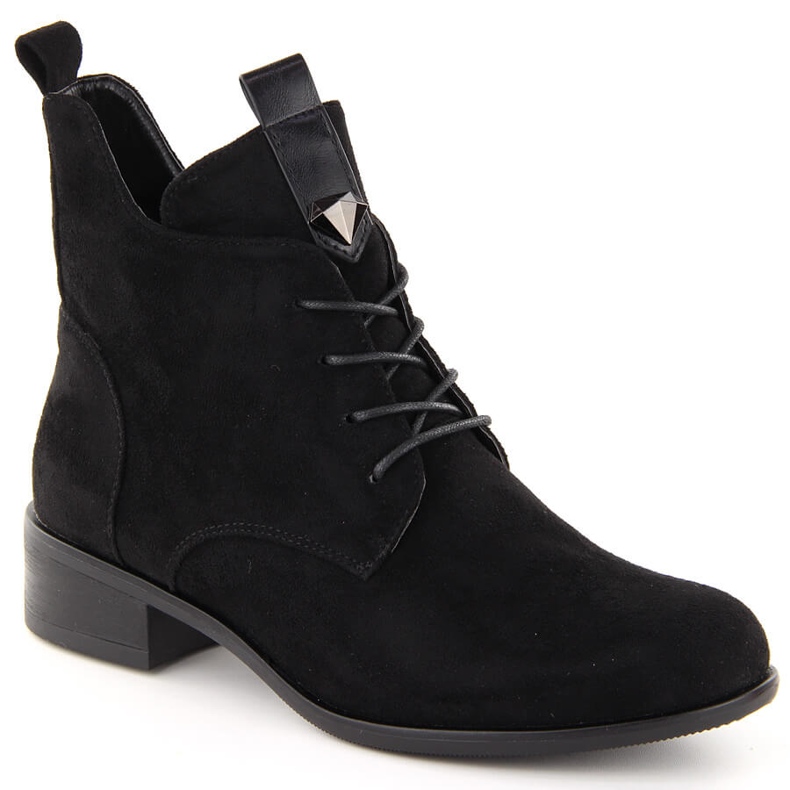 M. DASZYŃSKI Damstövlar med snörning och dragkedja isolerade svarta M.Daszyński SA198-24