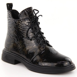 Ankelboots i lack D&amp;A S.Barski Premium Collection LZ42-042 svart