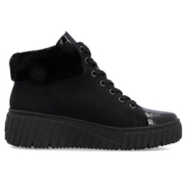 Vattentäta svarta kilstövlar för kvinnor Rieker N2505-00