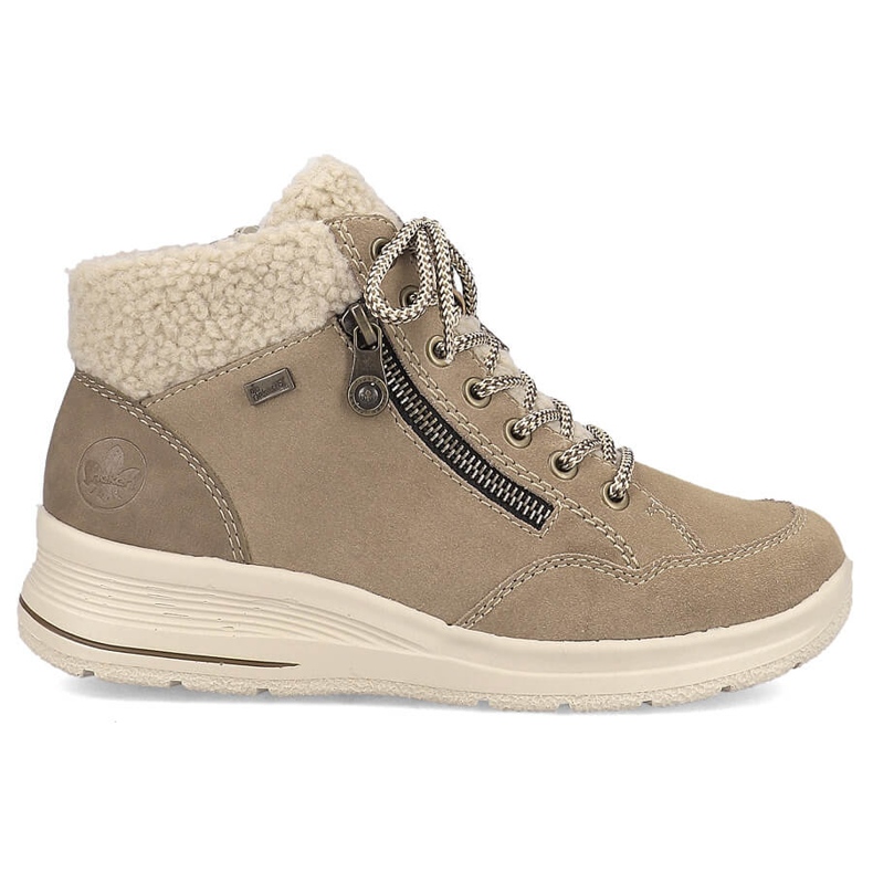 Vattentäta damstövlar i beige läder Rieker L7701-24