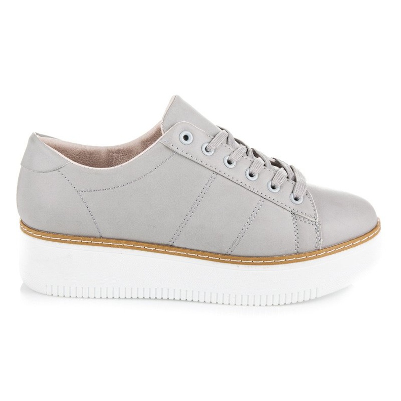 Vices Sneakers med snörning på plattformen grå