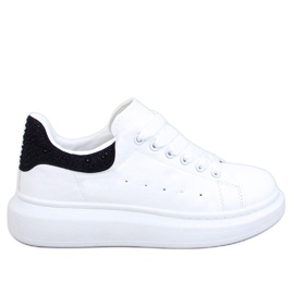 Berdine Whiteblack platåsneakers vit
