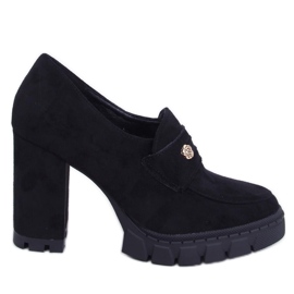 Lains Black högklackade och plattforms loafers svart