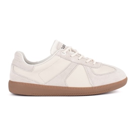 Goodin Sneakers i beige läder för kvinnor