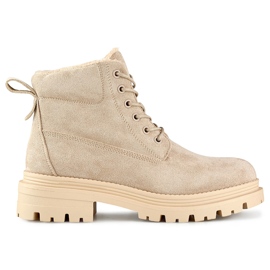 Klassiska damsneakers i beige mocka