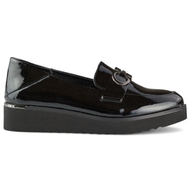 Damlackskor med låg kil, eleganta skor svart