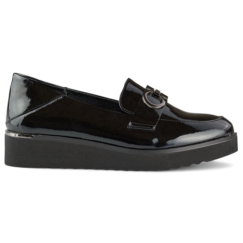 Damlackskor med låg kil, eleganta skor svart