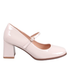 Maddoi Beige patenterade högklackade pumps
