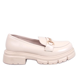 Kyress Beige mockasiner med hög sula