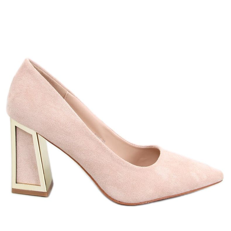 Constie Beige geometriska högklackade pumps