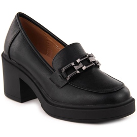 Svarta Vinceza högklackade damskor med kedja