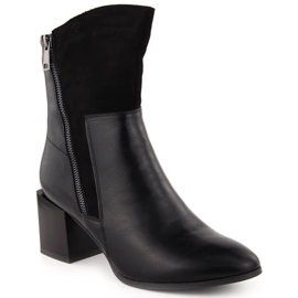 Isolerade högklackade stövlar för dam, svarta Jezzi ASA217-9